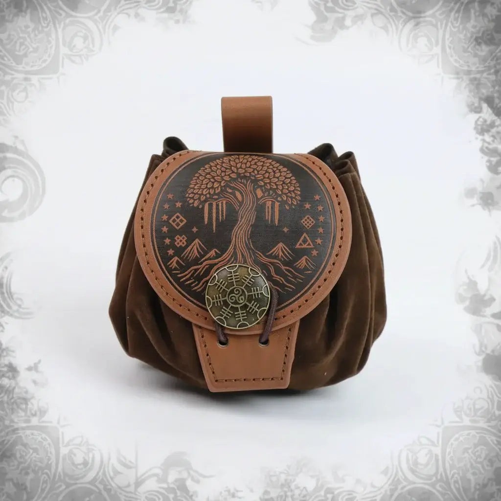 Steampunk Medieval Waist Bag PU Leather Fanny Pack Punk Belt Pouch Cosplay Utility Bag for Men