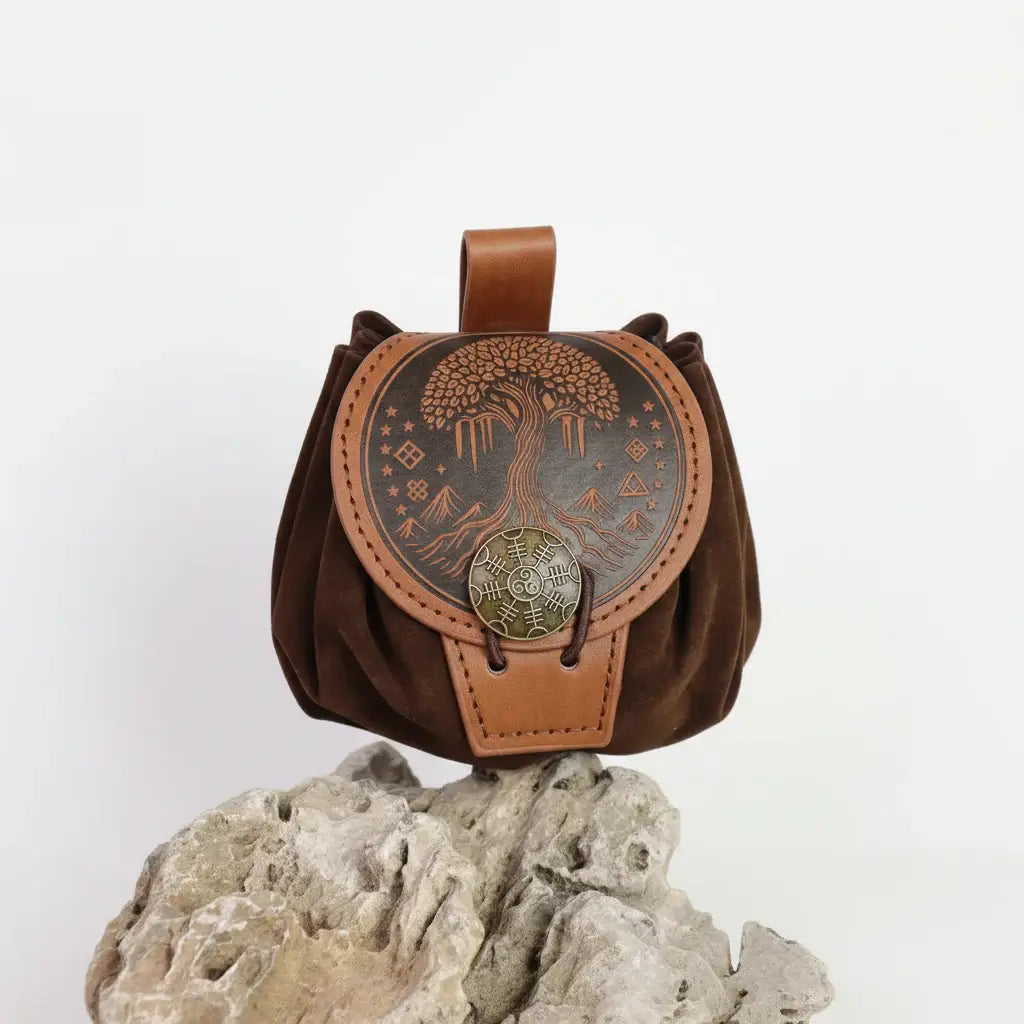 Steampunk Medieval Waist Bag PU Leather Fanny Pack Punk Belt Pouch Cosplay Utility Bag for Men
