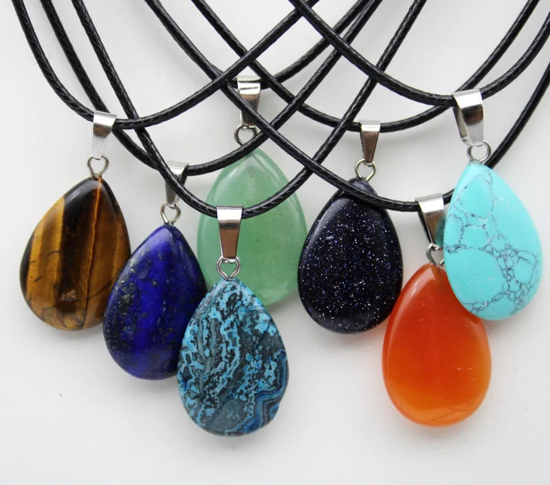 Crystal Teardrop Pendant Necklace | necklace | Wiccan Center