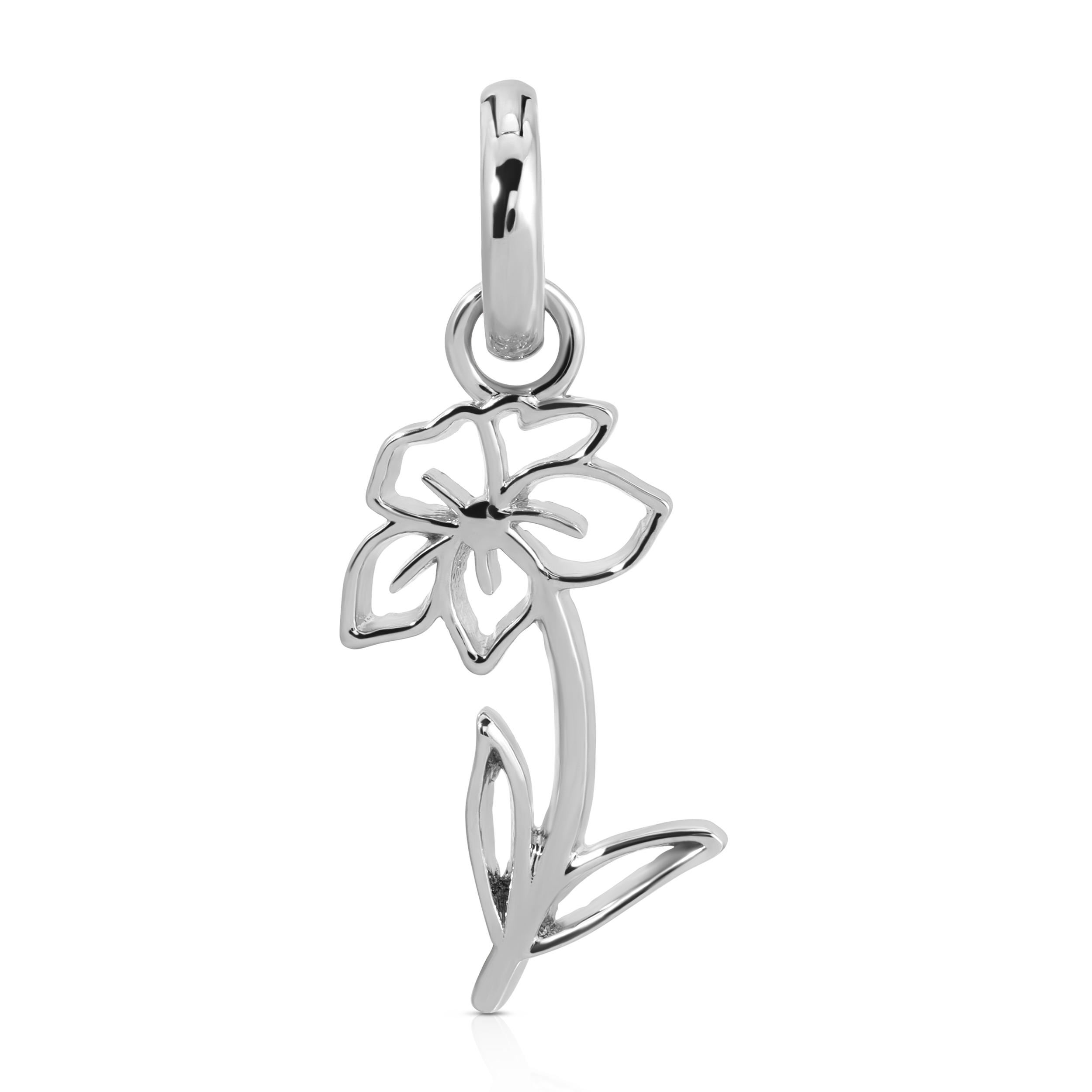 March Aquamarine Birthstone Charm - Flower (Daffodil) | Charm | Wiccan Center