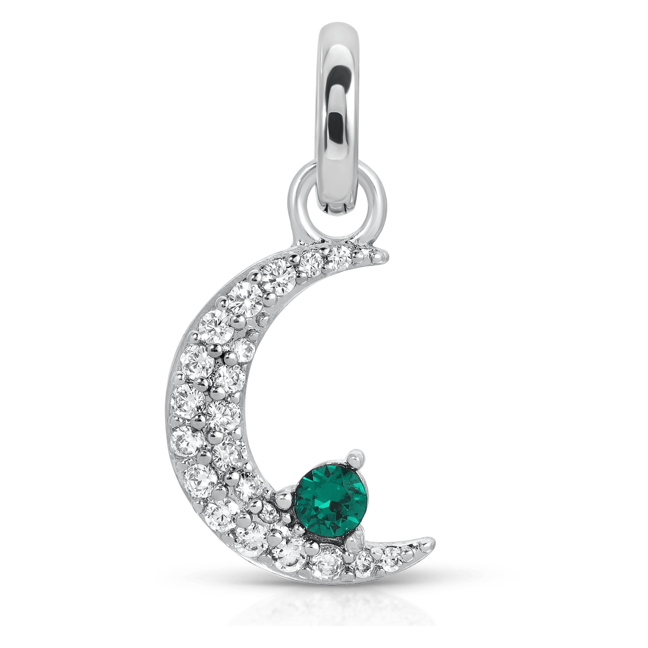 May Emerald Birthstone Charm - Moon | Charm | Wiccan Center