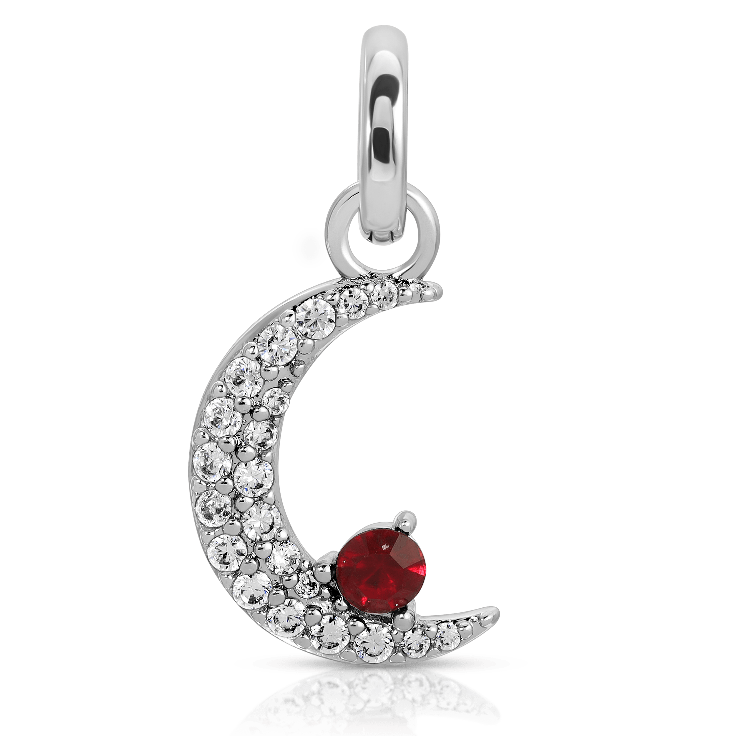 July Ruby Birthstone Charm - Moon | Charm | Wiccan Center