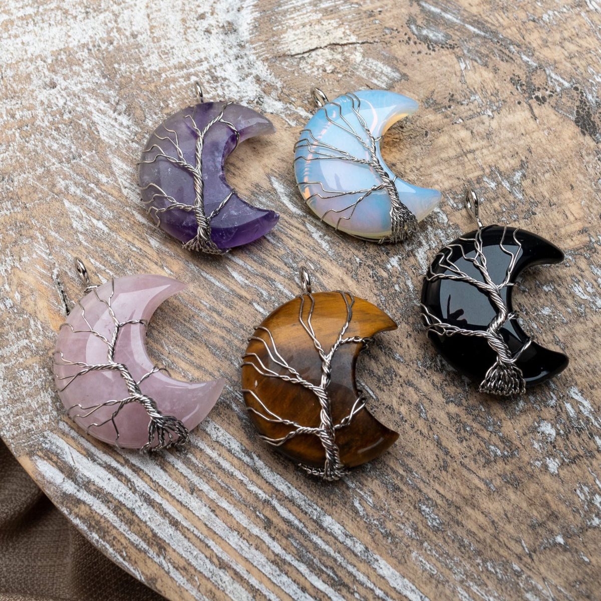 Wire Wrapped Moon Pendant | | Wiccan Center
