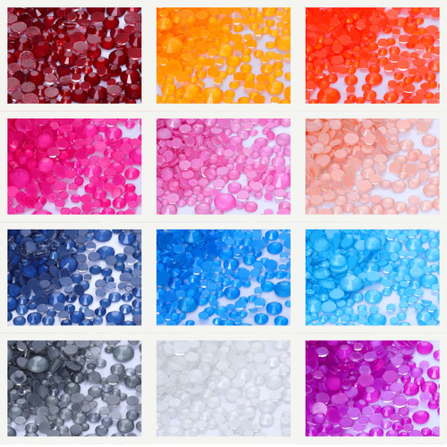 1440PC Mix Size SS6-SS20 Mocha Neon Glass FlatBack Non-Hotfix Rhinestones | Non-Hotfix | Wiccan Center