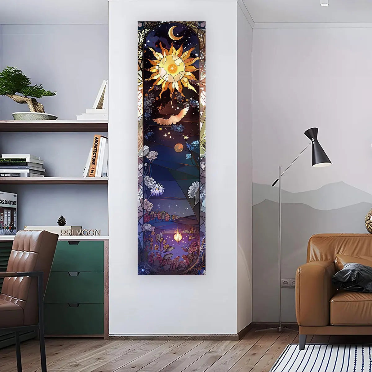 Witchy Sun & Moon Banner Tapestry | home decor | Wiccan Center