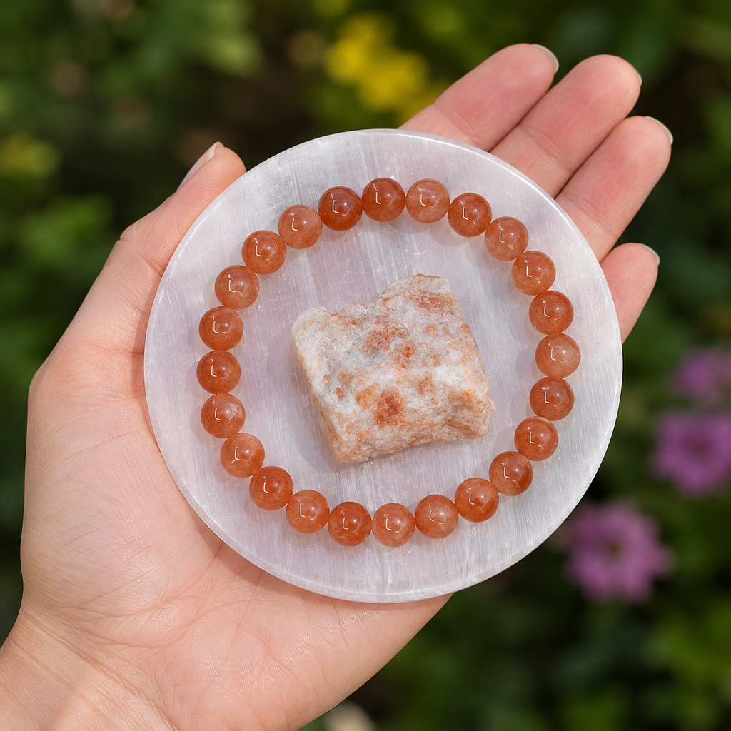 Sunstone Crystal Gift Set For Emotional Support and Protection, Real Polished Gemstones. | Merkaba & Platonic Solids | Wiccan Center