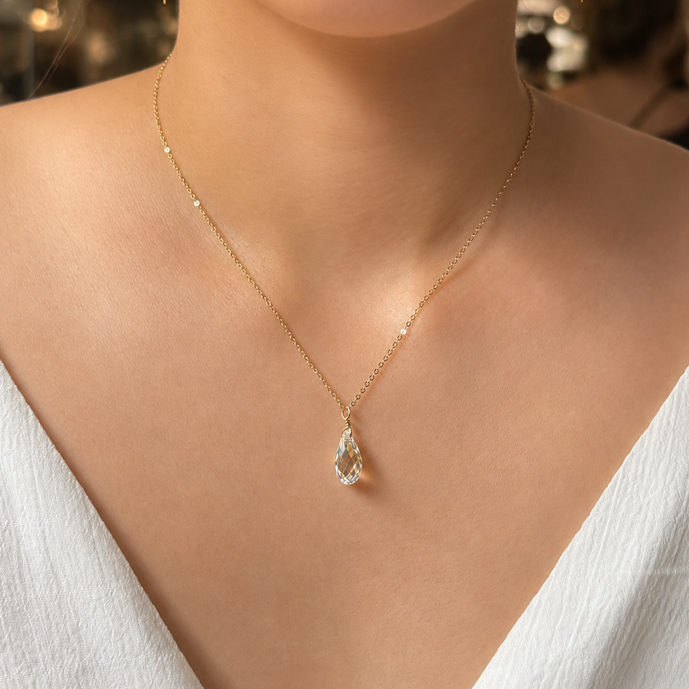Swarovski Crystal Droplet Necklace with Swarovski Clasp