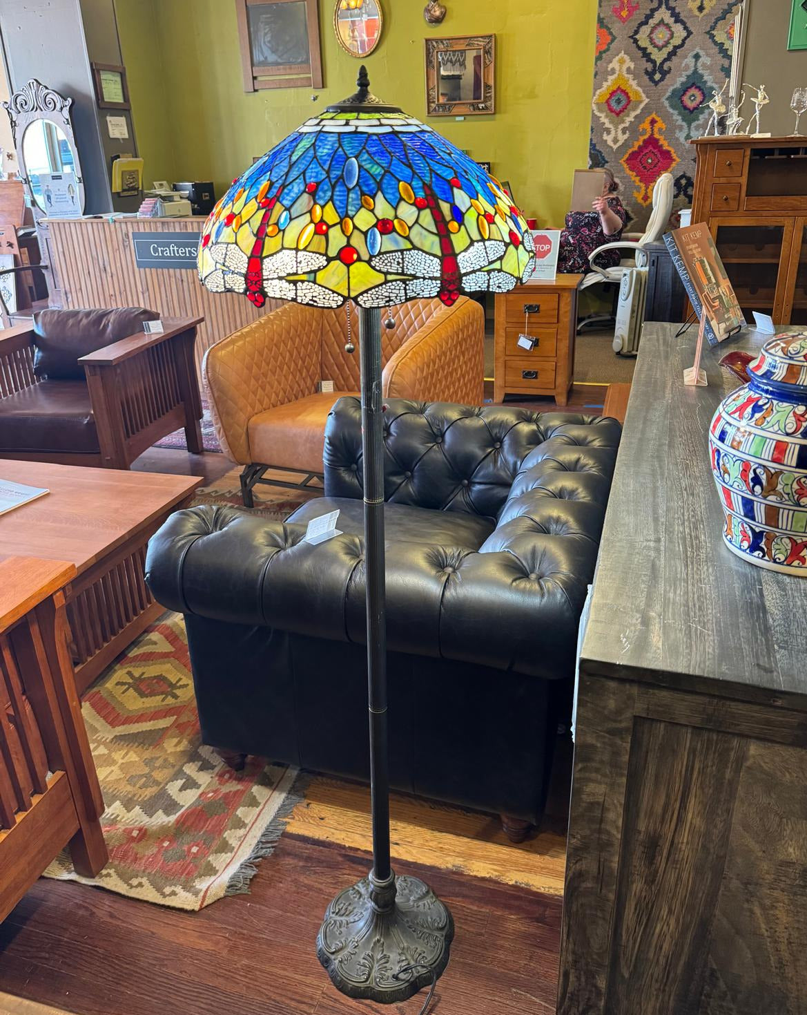Tiffany style Stained glass Dragonfly floor Lamp | Lamp | Wiccan Center