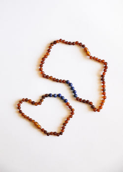 Raw Cognac Baltic Amber + Lapis || Necklace Set | Necklace | Wiccan Center