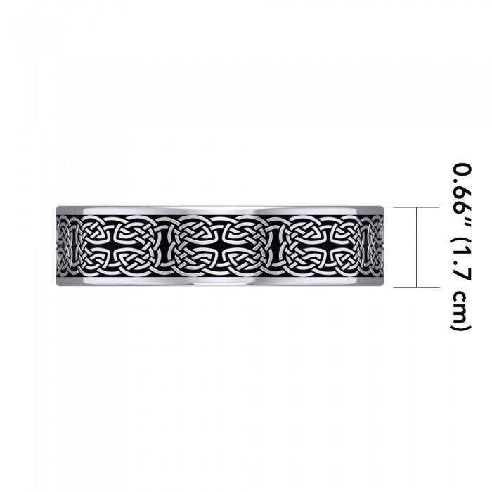 Large Celtic Knotwork Sterling Silver Cuff Bracelet TBA209 Elegant Statement Jewelry