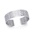 Large Celtic Knot Sterling Silver Cuff Bracelet With Intricate Interwoven Knot Design TBA210