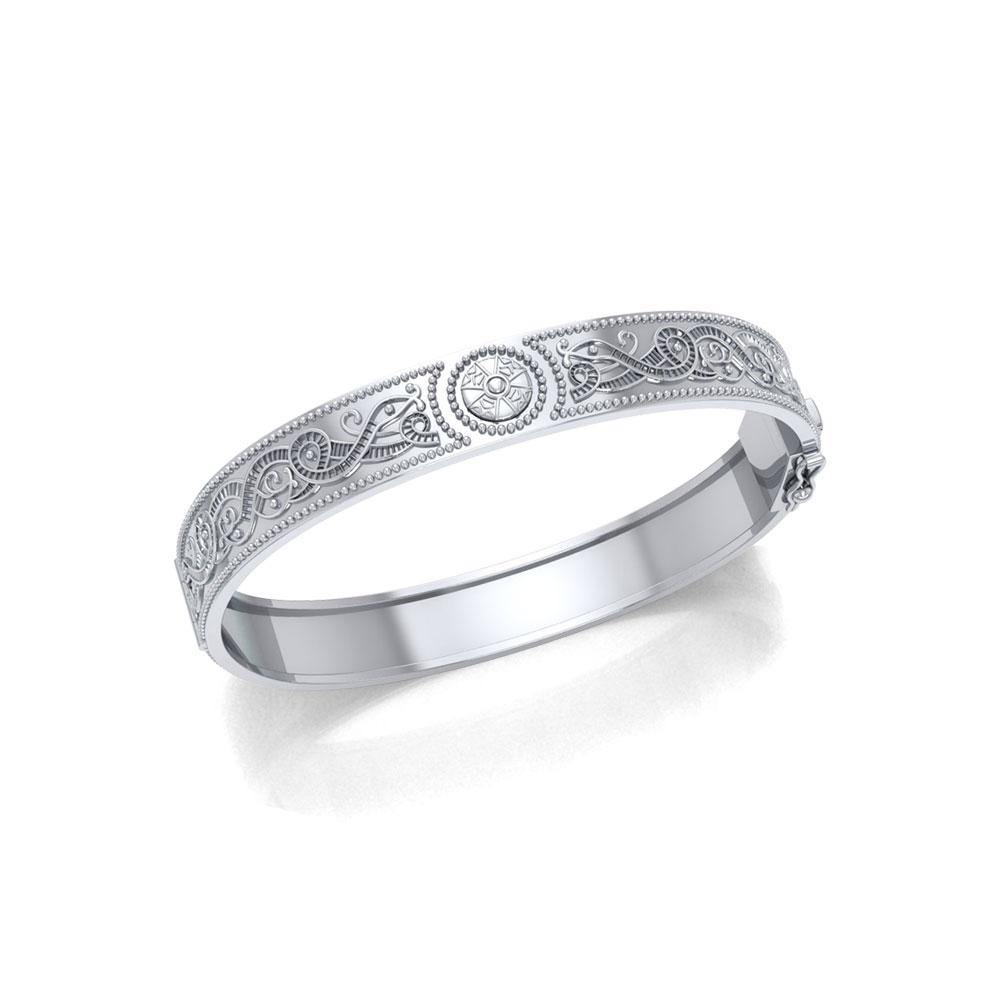 Small Sterling Silver Celtic Bangle with open lock TBA212