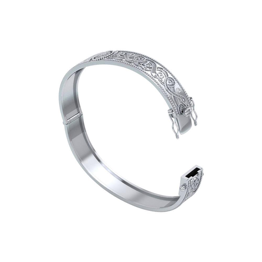 Small Sterling Silver Celtic Bangle with open lock TBA212