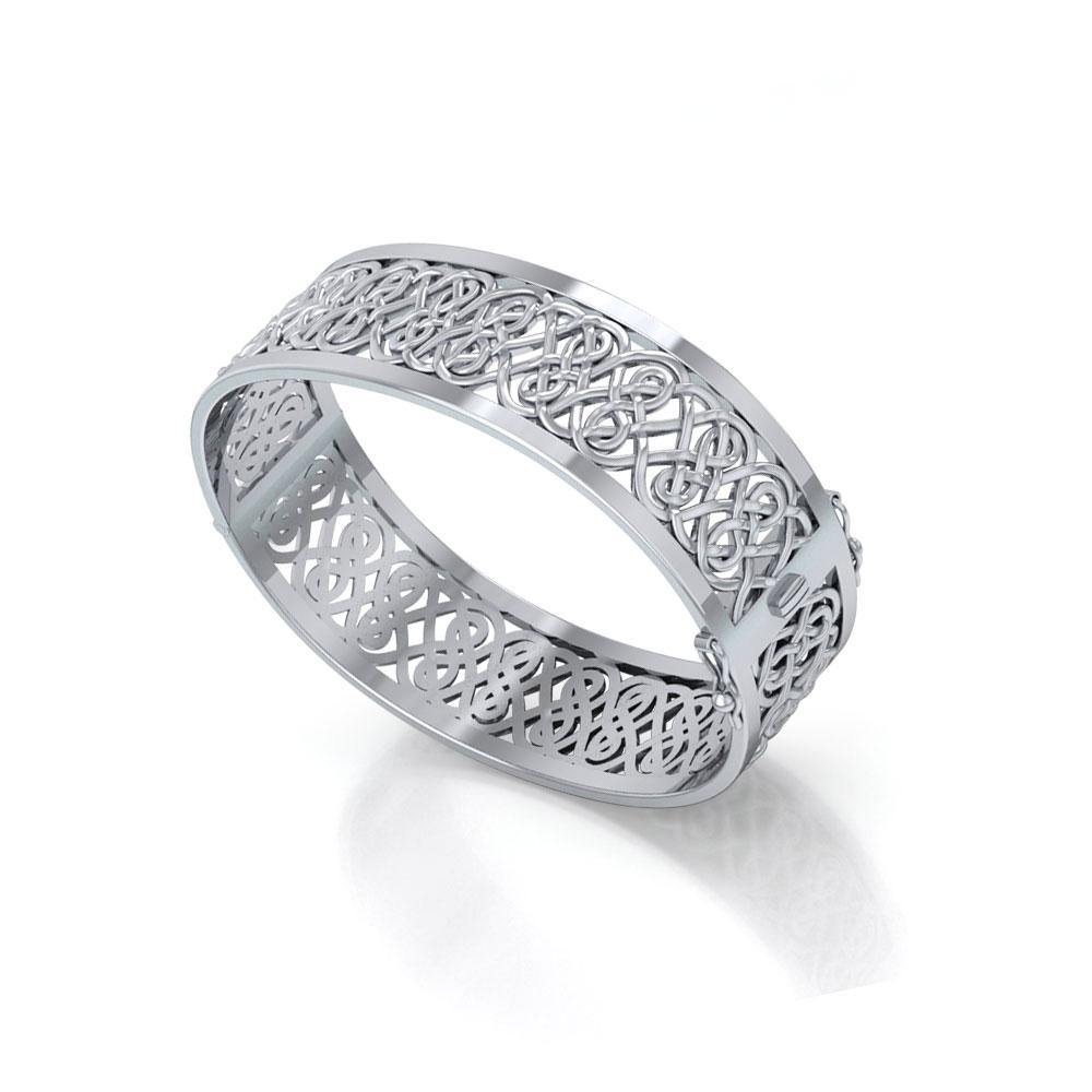 Large Silver Hollow Celtic Knot Bangle With Open Lock TBA216 Sterling Silver Jewelry