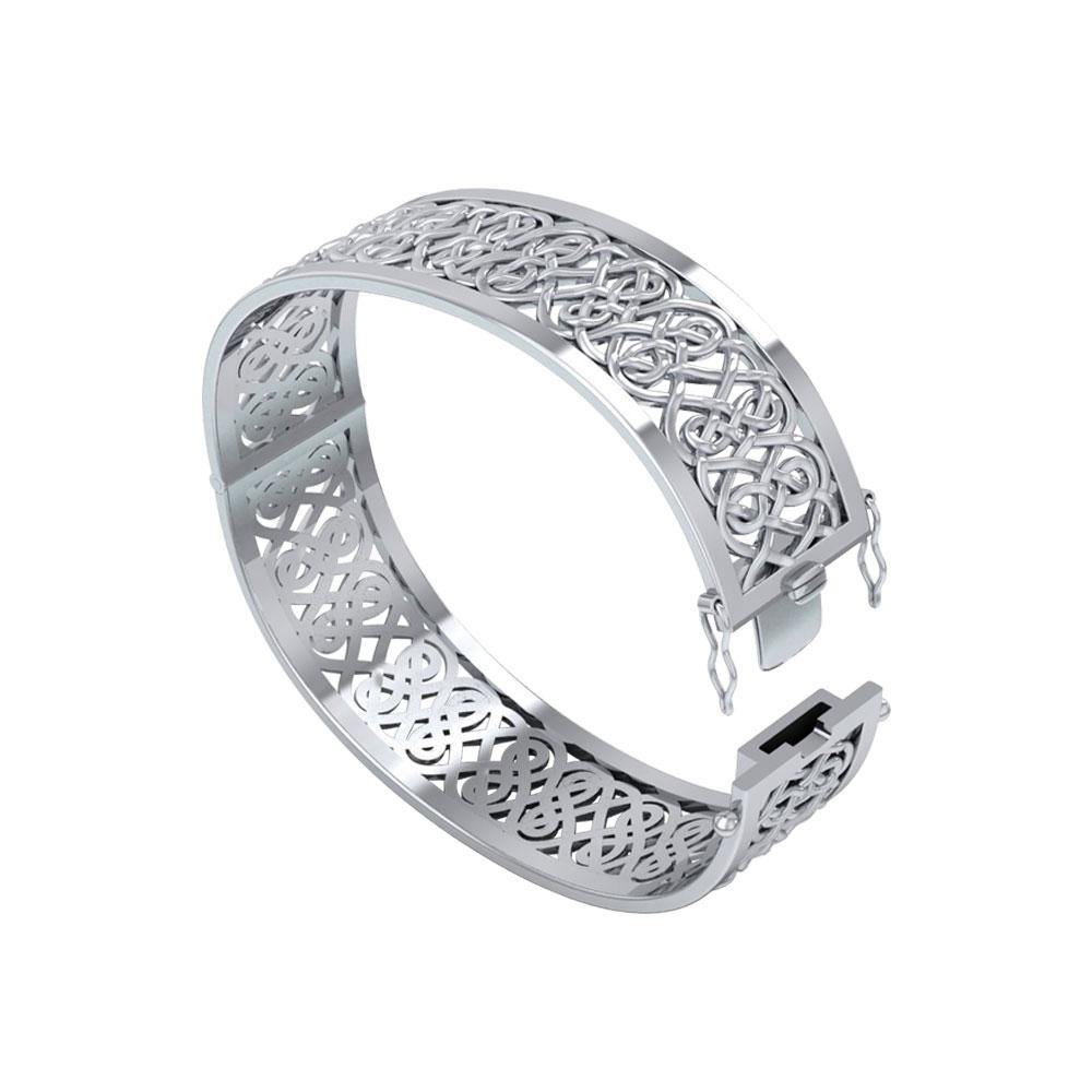 Large Silver Hollow Celtic Knot Bangle With Open Lock TBA216 Sterling Silver Jewelry