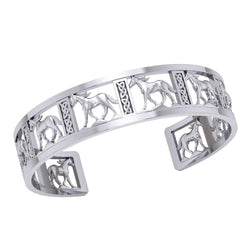 Celtic Horse Equestrian Sterling Silver Cuff Bracelet TBA277 | Cuff Bracelet | Wiccan Center