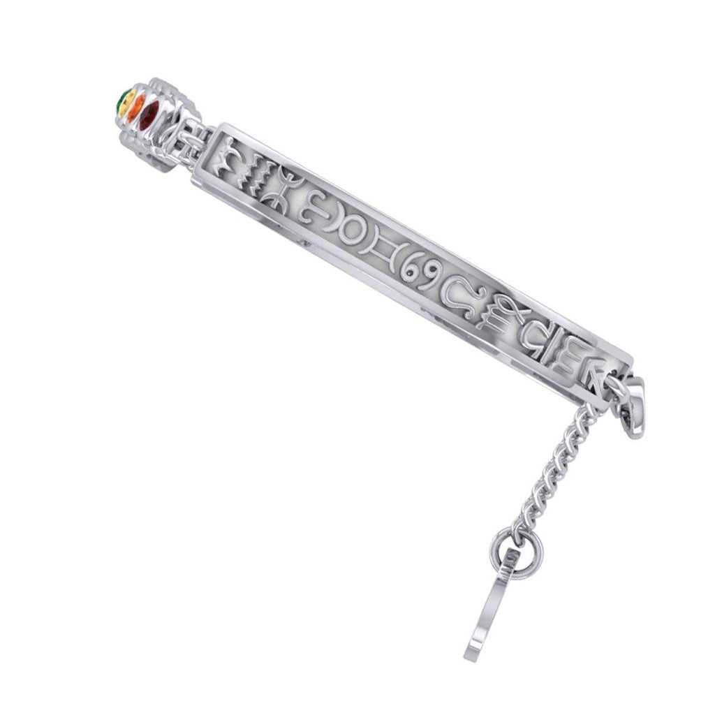 Celtic Sterling Silver Bracelet with Chakra Gemstones and Astrology Symbols TBA286