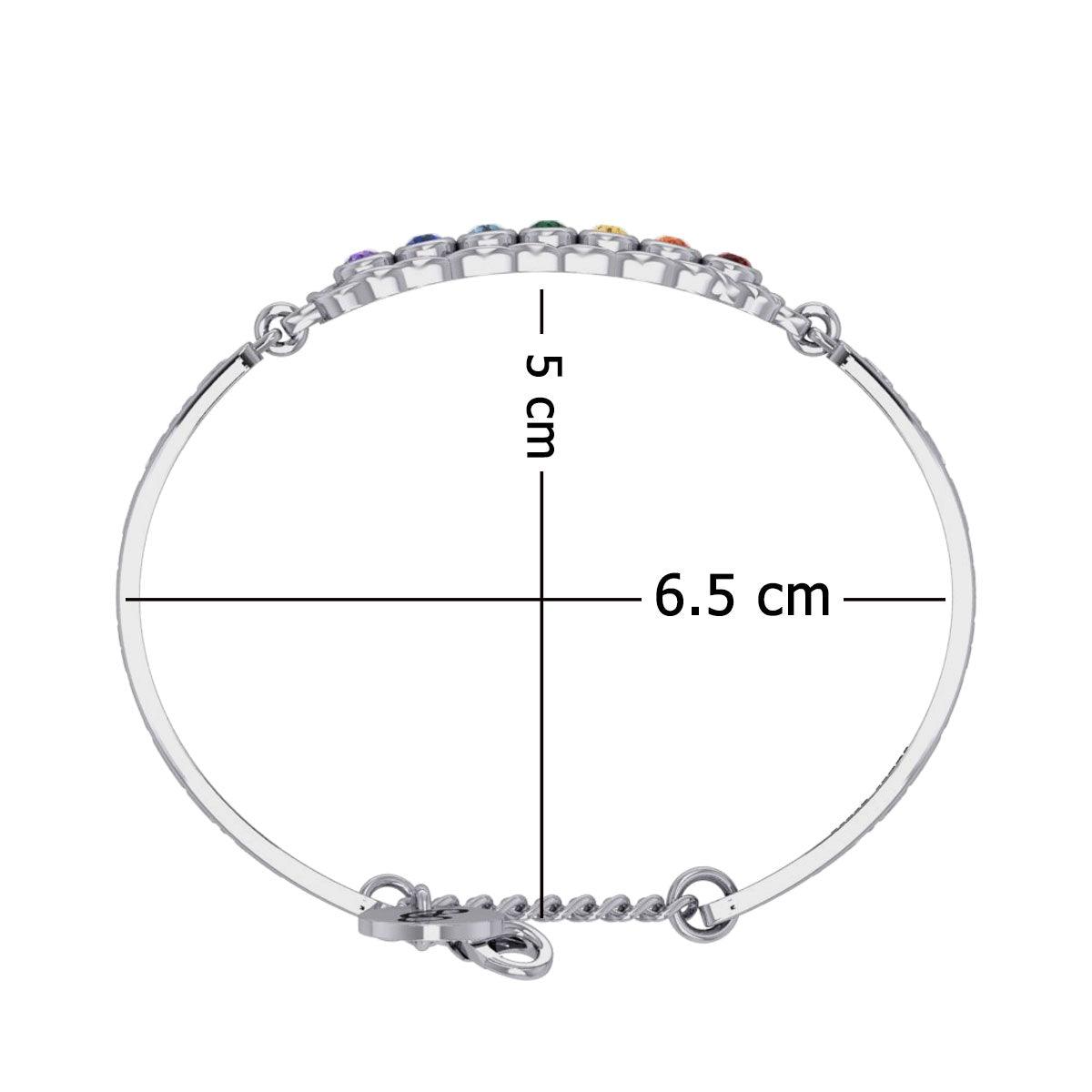 Celtic Sterling Silver Bracelet with Chakra Gemstones and Astrology Symbols TBA286
