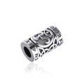 Om Symbol in Circle with Rune Symbol and Celtic Accented Sterling Silver Bead TBD369