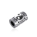 Yin Yang in Circle with Rune Symbol and Celtic Accented Silver Bead TBD370