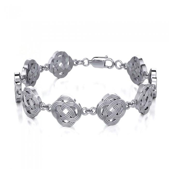 Celtic Quaternary Knot Sterling Silver  Bracelet TBG071