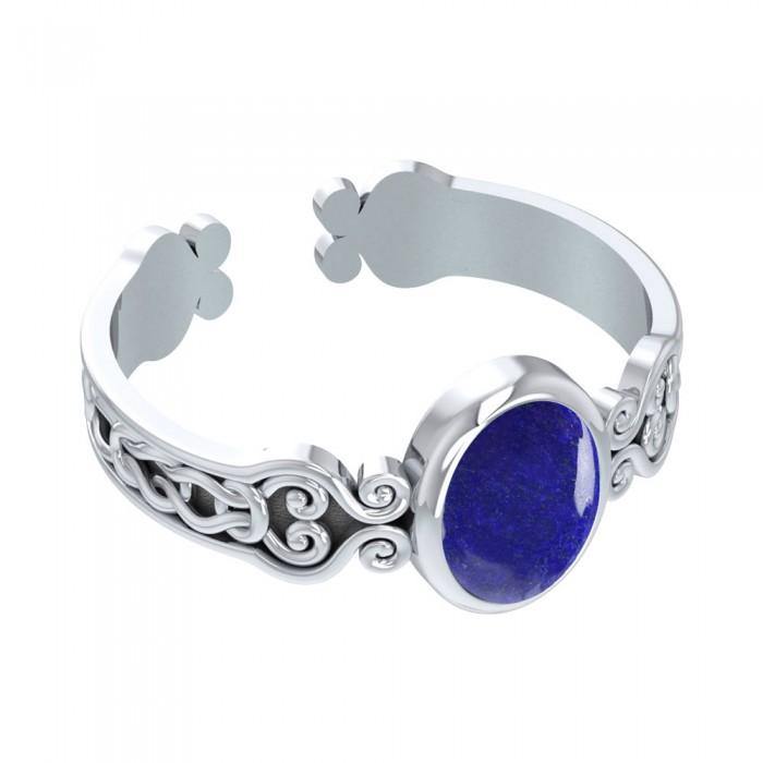 Celtic Knot Spiral Cuff Bracelet With Gemstone In Sterling Silver Jewelry TBG278