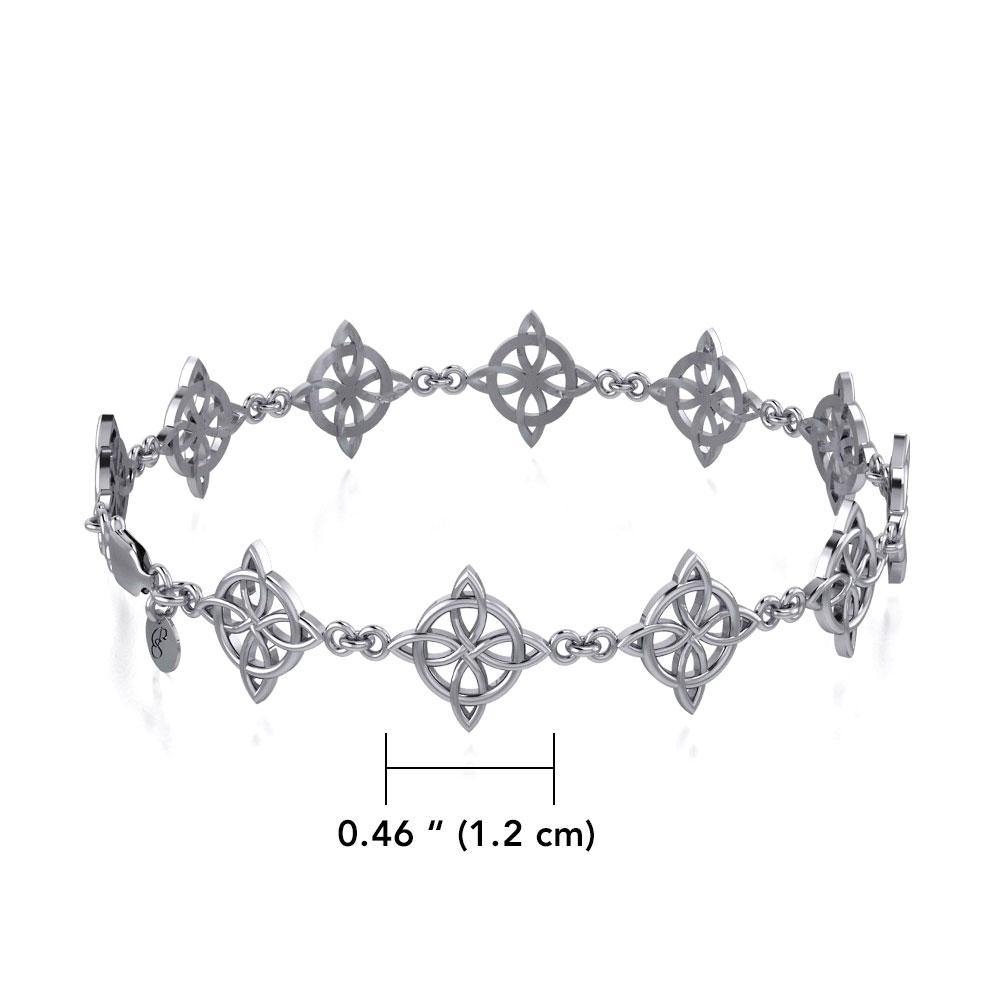 A charm in four folds ~ Celtic Four-Point Sterling Silver Bracelet TBG579