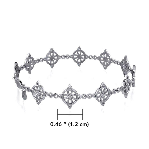 A charm in four folds ~ Celtic Four-Point Sterling Silver Bracelet TBG579 | Bracelet | Wiccan Center
