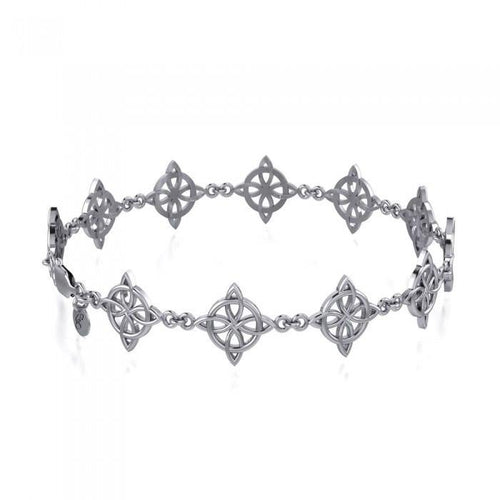 A charm in four folds ~ Celtic Four-Point Sterling Silver Bracelet TBG579 | Bracelet | Wiccan Center