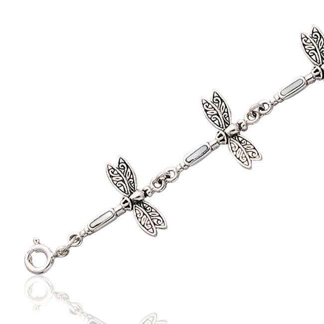 Dragonfly Link Sterling Silver Bracelet TBG704