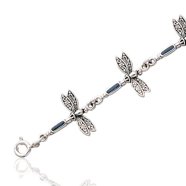 Dragonfly Link Sterling Silver Bracelet TBG704