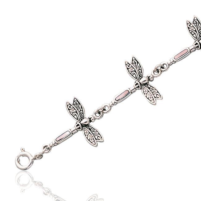 Dragonfly Link Sterling Silver Bracelet TBG704