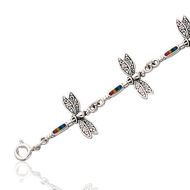 Dragonfly Link Sterling Silver Bracelet TBG704