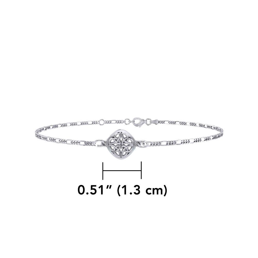Celtic Four Point Quaternary Knot Silver Anklet TBG727