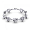 Celtic Knotwork and Hearts Sterling Silver Bracelet TBG737