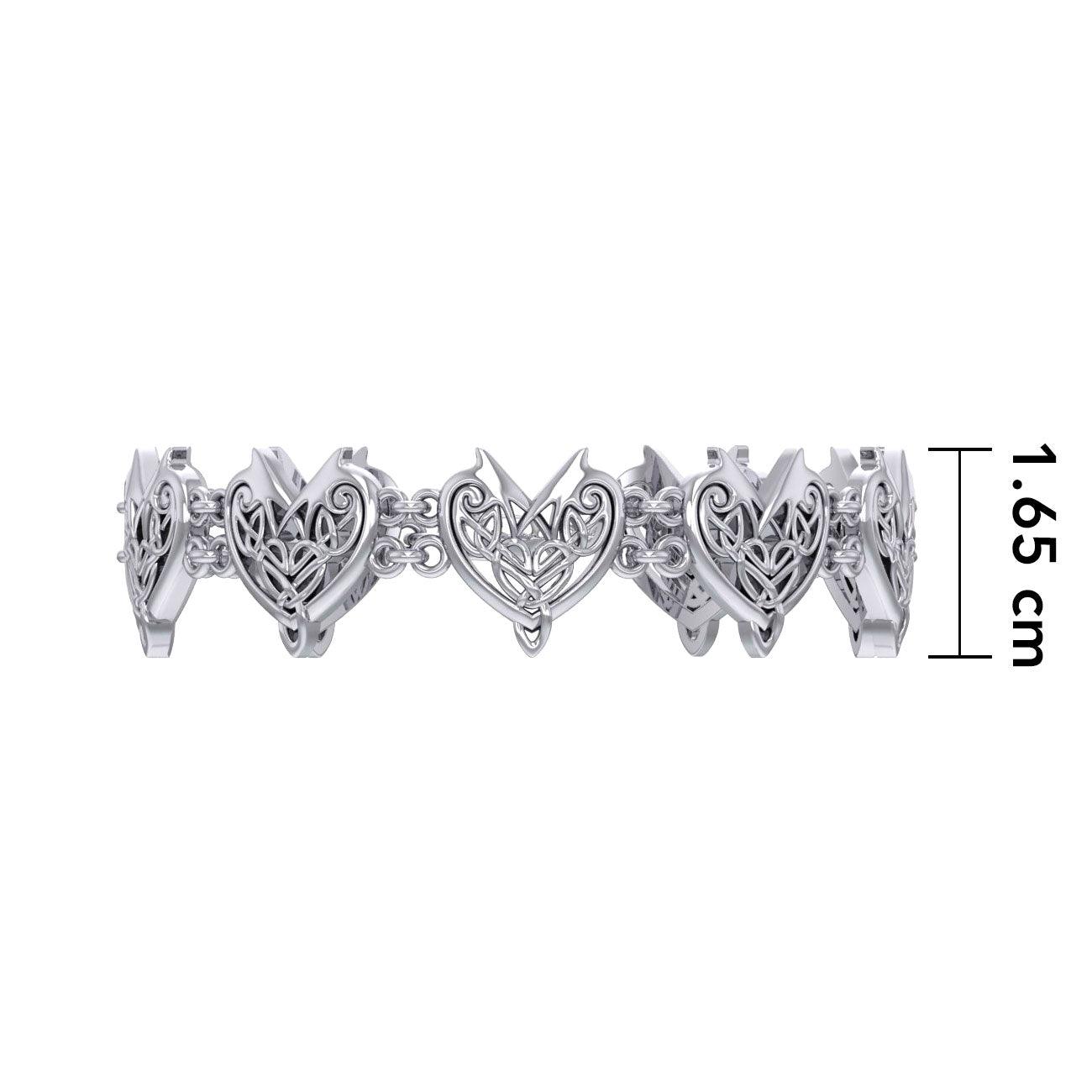 Joyous Celtic Hearts Sterliver Silver Bracelet TBG773