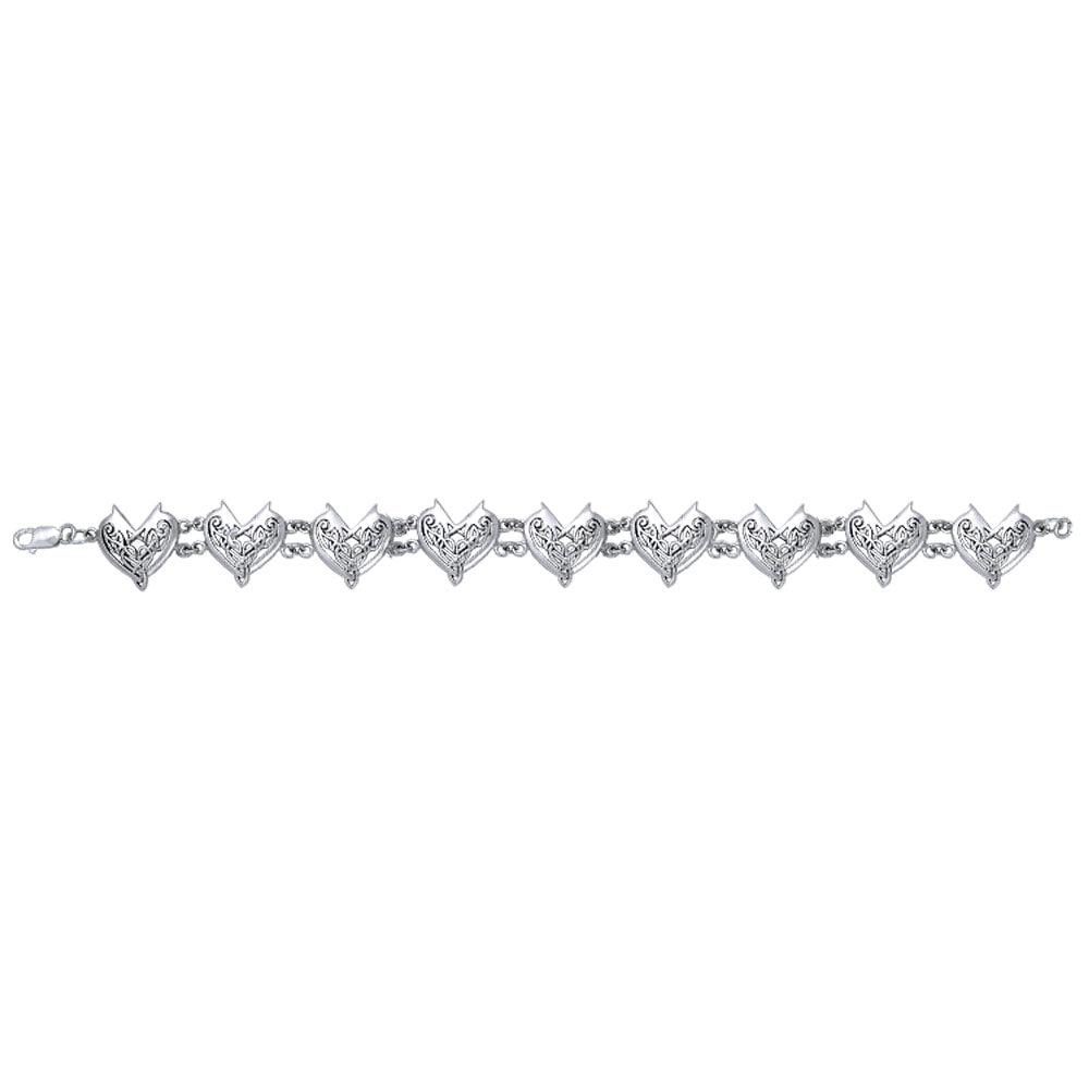 Joyous Celtic Hearts Sterliver Silver Bracelet TBG773