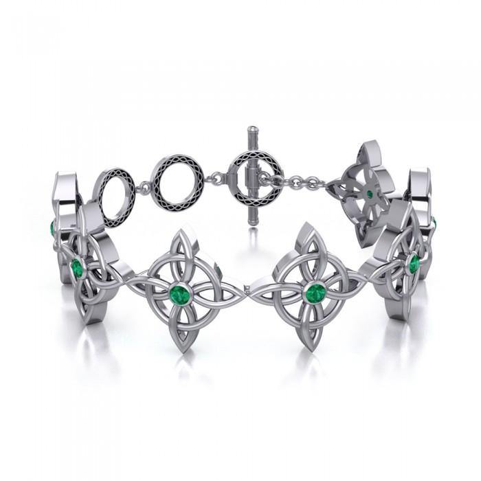 Danu Celtic Knot Link Sterling Silver Bracelet TBL117