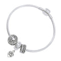 Sterling Silver Celtic Heart Bead Bracelet Claddagh Design TBL351 Handcrafted Irish Jewelry