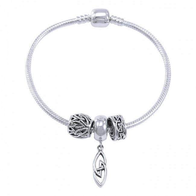 Celtic Knots Sterling Silver Bead Bracelet TBL353 Delicate Irish Jewelry Gift For Her