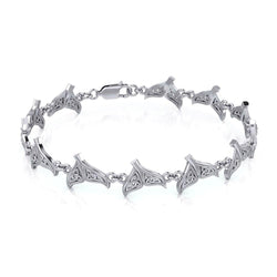 Celtic Whale Tail Sterling Silver Link Bracelet TBL397 | Link Bracelet | Wiccan Center