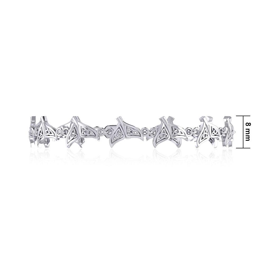 Celtic Whale Tail Sterling Silver Link Bracelet TBL397