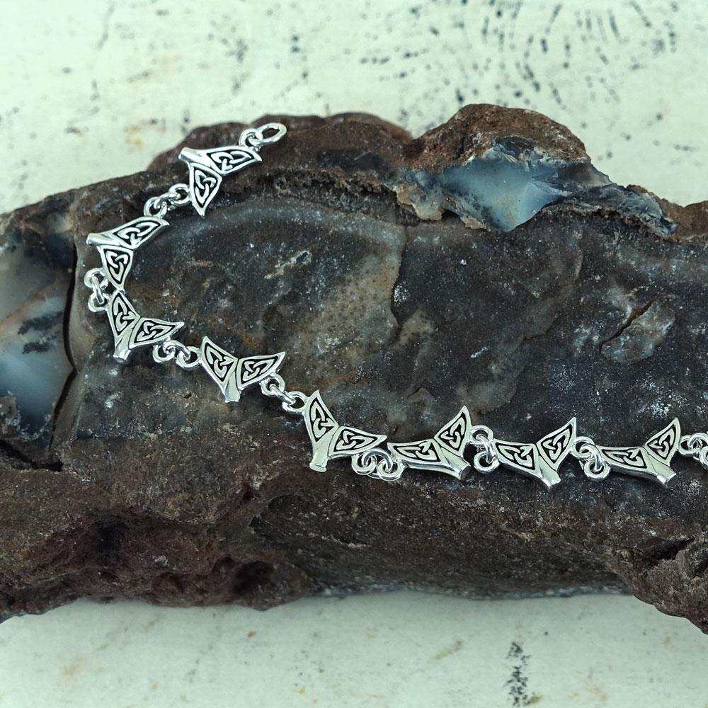 Celtic Whale Tail Sterling Silver Link Bracelet TBL397