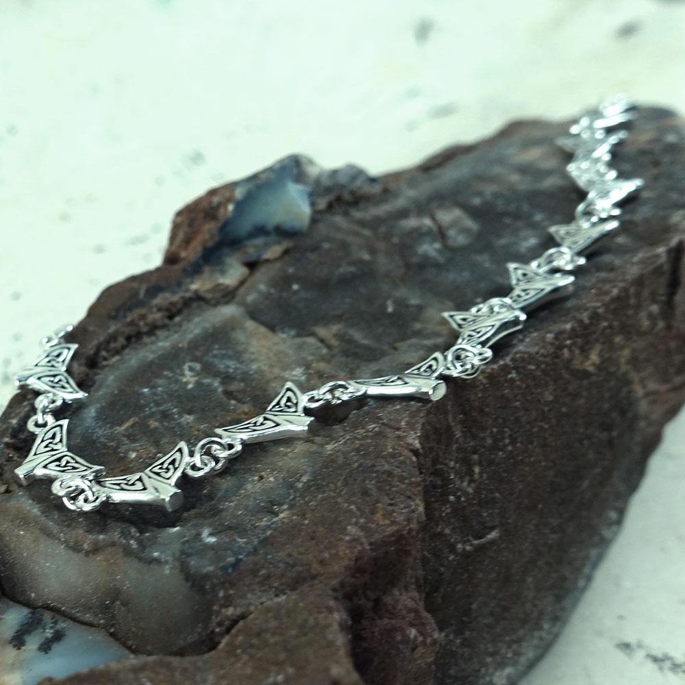 Celtic Whale Tail Sterling Silver Link Bracelet TBL397