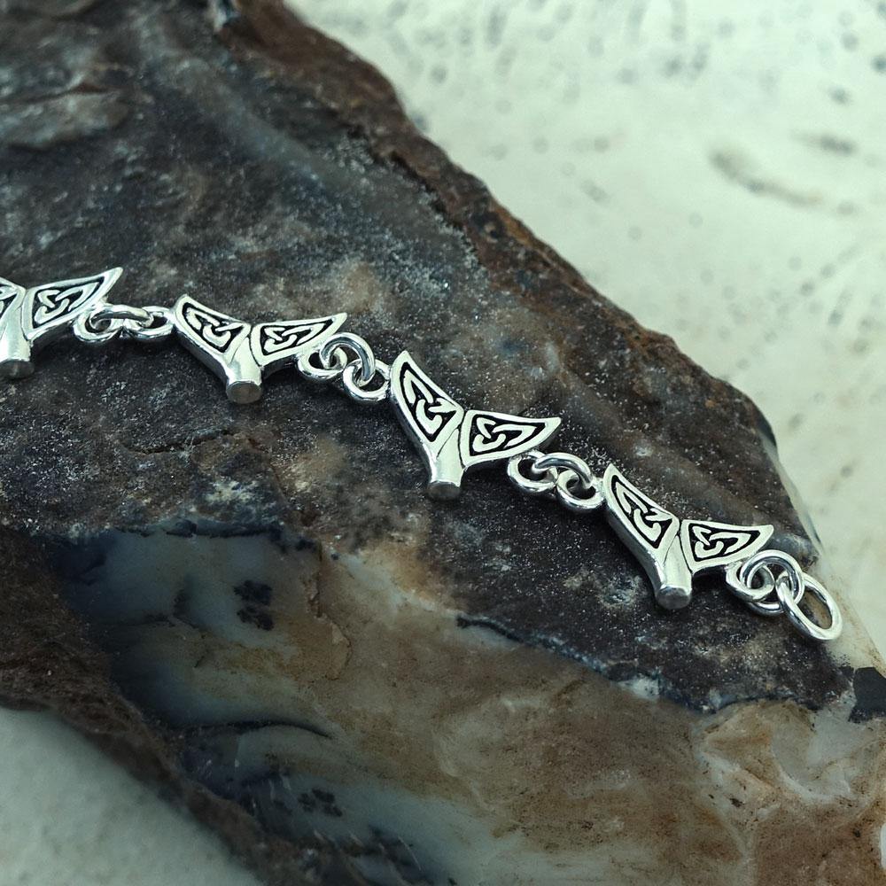 Celtic Whale Tail Sterling Silver Link Bracelet TBL397
