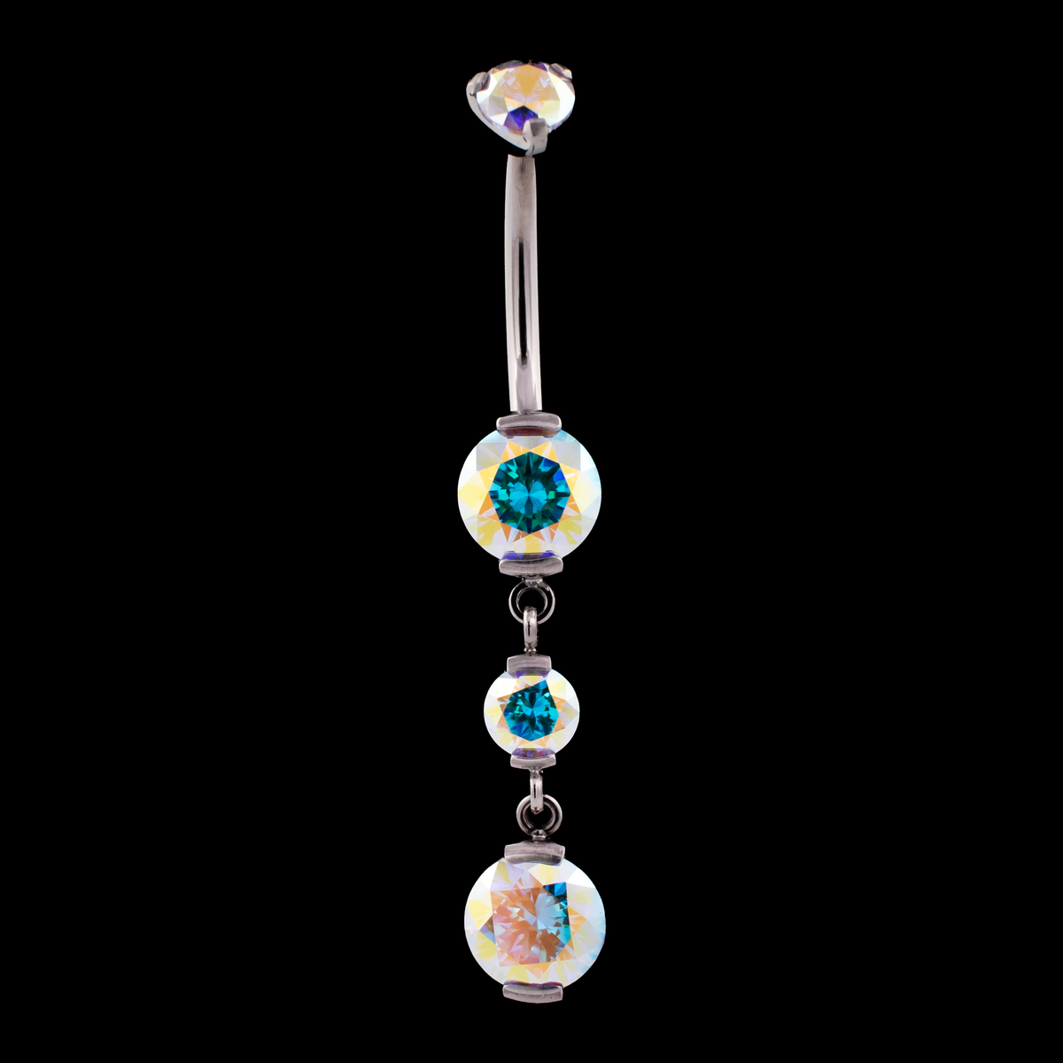 Premium Zirconia Dangling Navel Ring | Internally Threaded Navel Rings | Wiccan Center