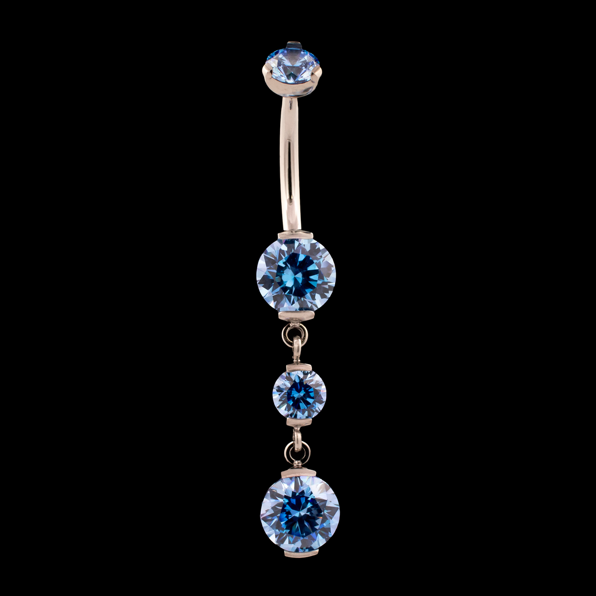 Premium Zirconia Dangling Navel Ring | Internally Threaded Navel Rings | Wiccan Center