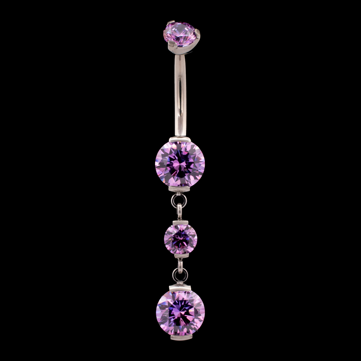 Premium Zirconia Dangling Navel Ring | Internally Threaded Navel Rings | Wiccan Center