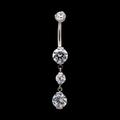 Premium Zirconia Dangling Navel Ring | Internally Threaded Navel Rings | Wiccan Center