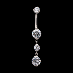 Premium Zirconia Dangling Navel Ring | Internally Threaded Navel Rings | Wiccan Center